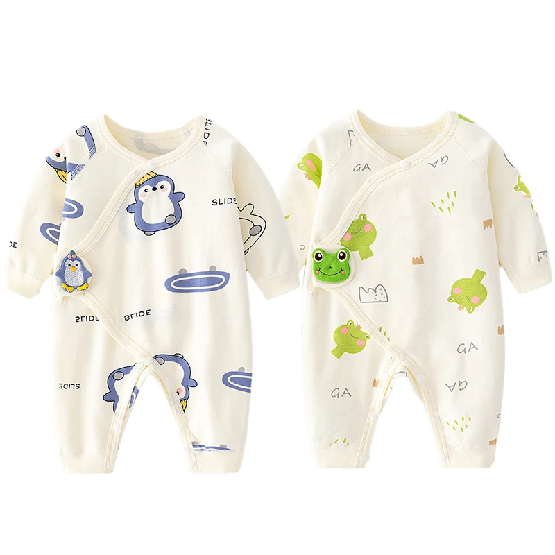 ZOETOPKID Baby Romper Soft Cotton Newborn Long Sleeved Bodysuit Cartoon Print Infant Jumpsuit 0-6Month Kids Onesie Clothes