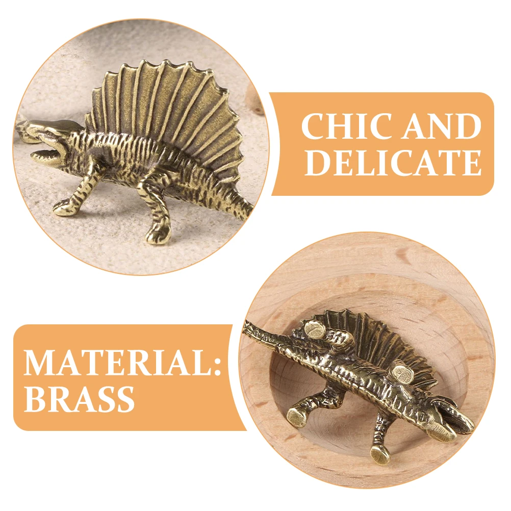 

Dinosaur Statue Retro Brass Decor Desktop Garden Ornament Gifts Bronze Figurine Home Office Landscape