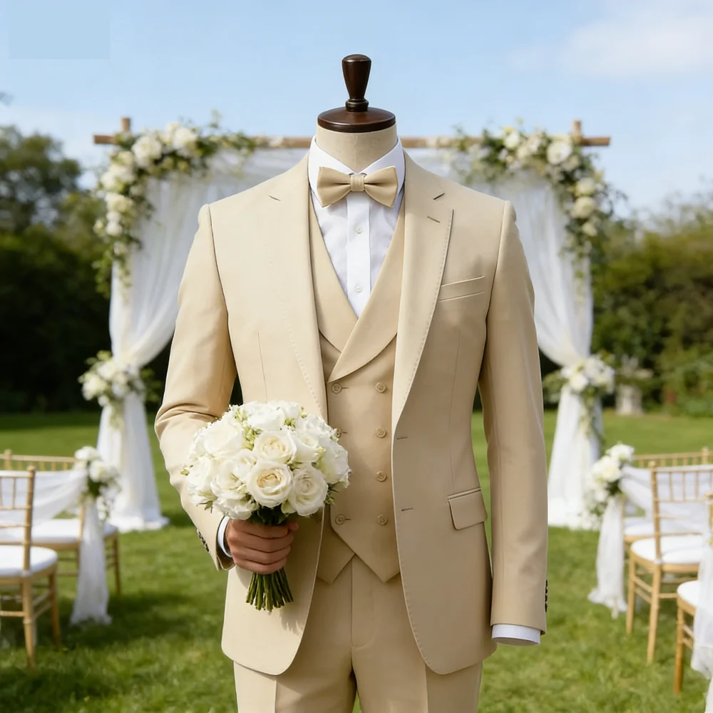 

Зеленый изумрудный мужской смокинг из 3 предметов: элегантный пиджак с вырезанными лацканами + жилет + брюки. Костюм для свадьбы и торжественных мероприятий.