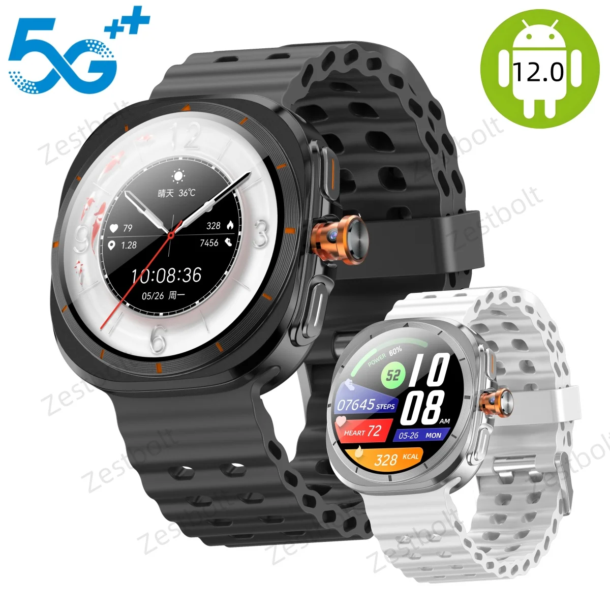 

32+256GB Smart Watch 1.508'' AMOLED Screen Dual Camera 4G SIM Call Precise Positioning Heart Rate Monitoring Android Smartwatch