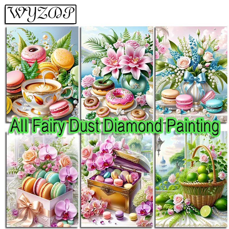 

Цветок 100% Фея Пыль Алмазная Картина Комплект Торт Полная Алмазная Вышивка Драгоценный Камень Вышивка Крестом AB Алмазное Искусство Полный Кристалл Домашний Декор