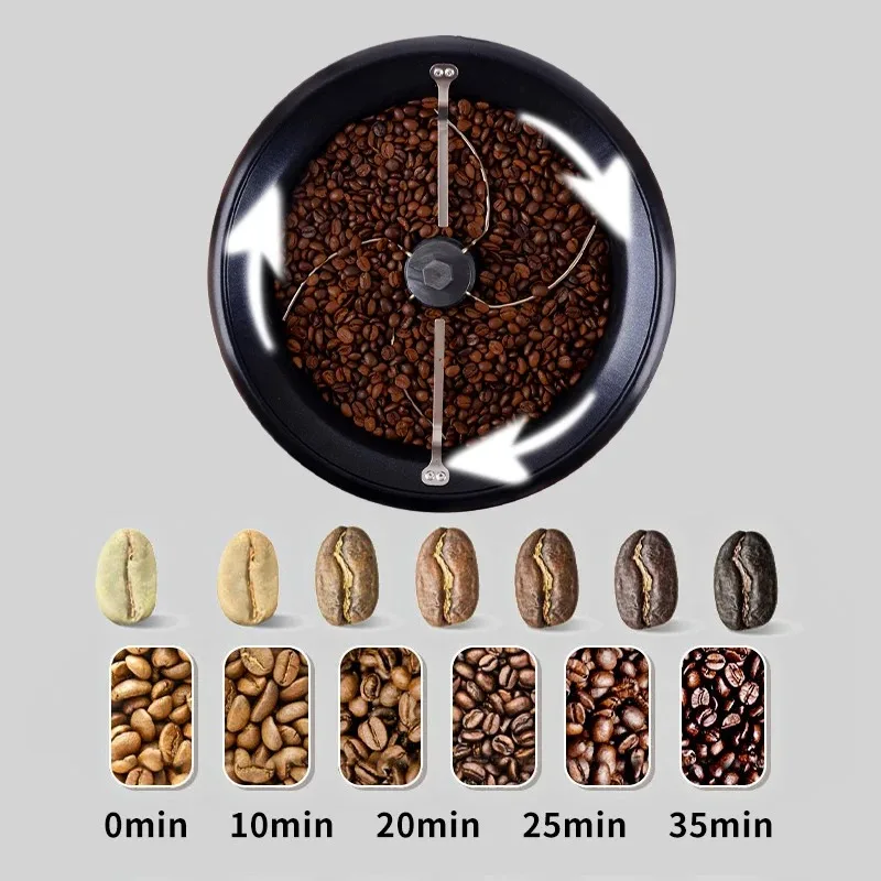 Electric Coffee Bean Roaster Coffee Baked Peanut Beans Baking Dryer Roasting Machine Grain Drying With temperature adjustment