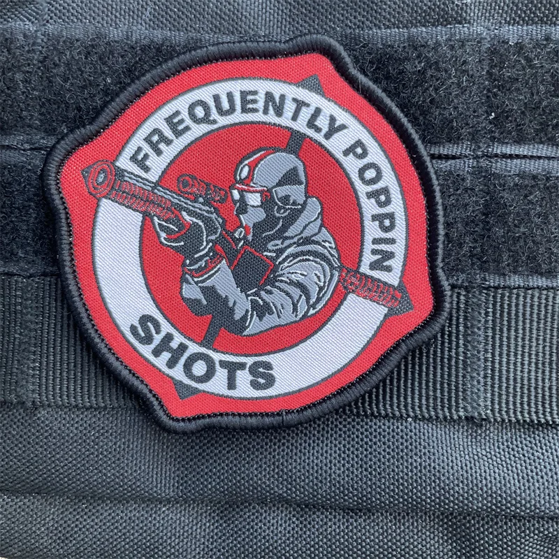 Shots Patch Sniper Soldier Tactical Morale Badge Backpack Sticker Hook and Loop Embroidery Patches Military Armband