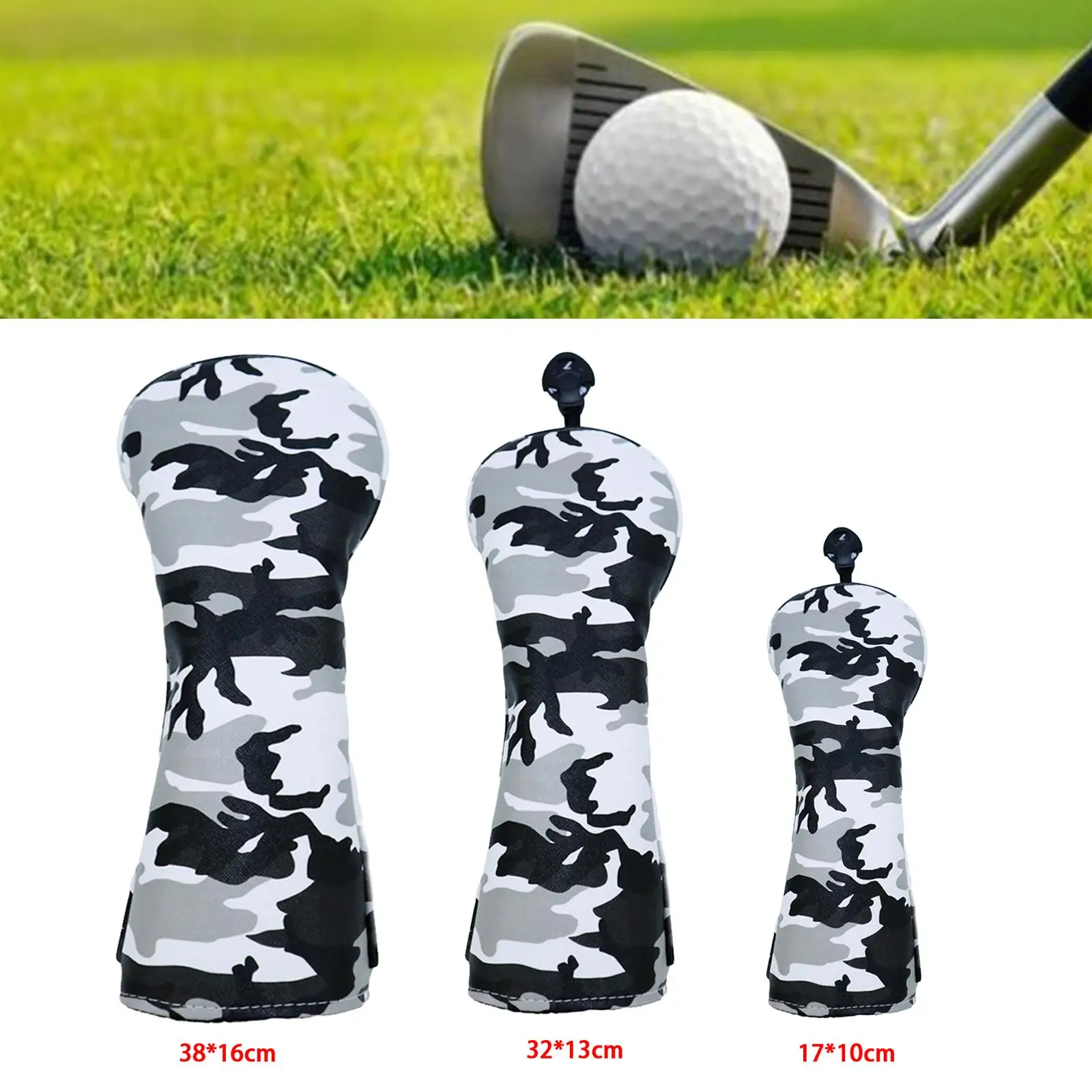 Waterproof PU Leather Golf Wood Head Cover 1 3 5 UT Fairway Headcover Case