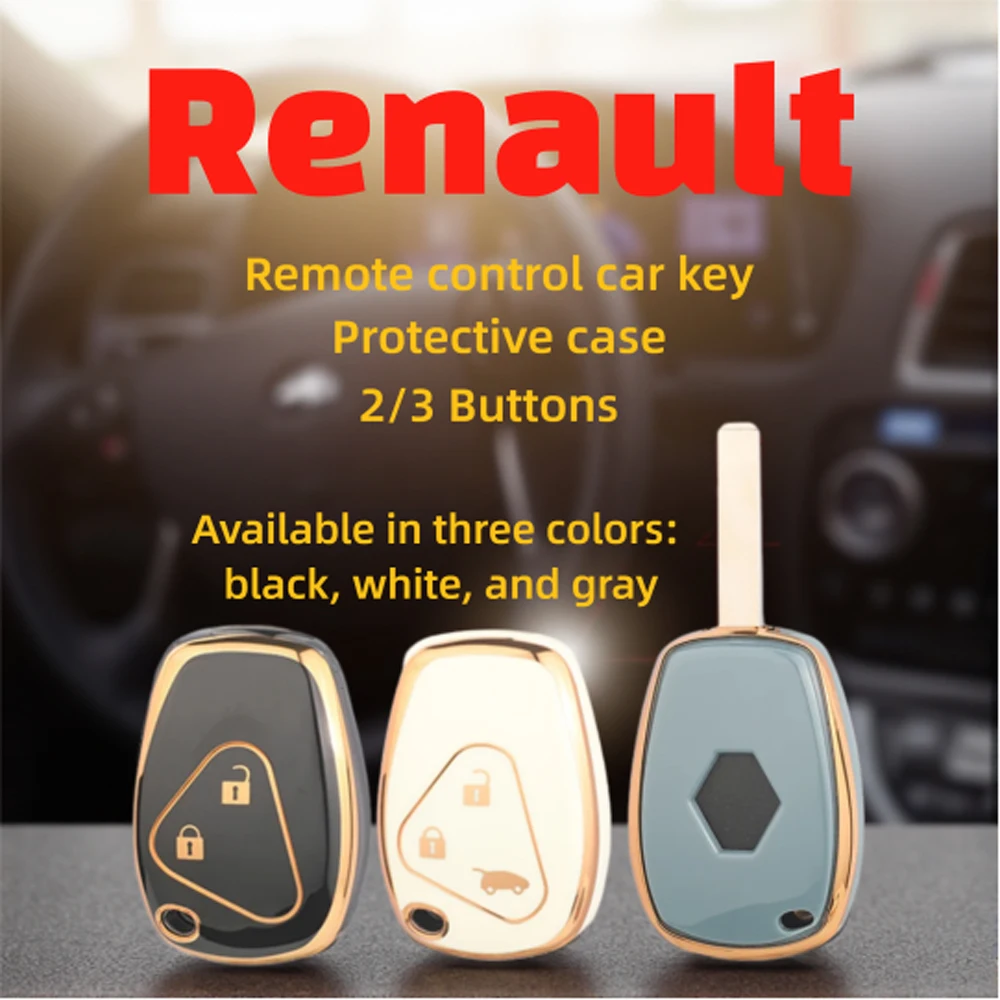

Кнопки Jingyuqin TPU 2/3 Доступны в трех цветах: черный, белый и серый Для Renault Ключ от автомобиля с дистанционным управлением Защитный чехол