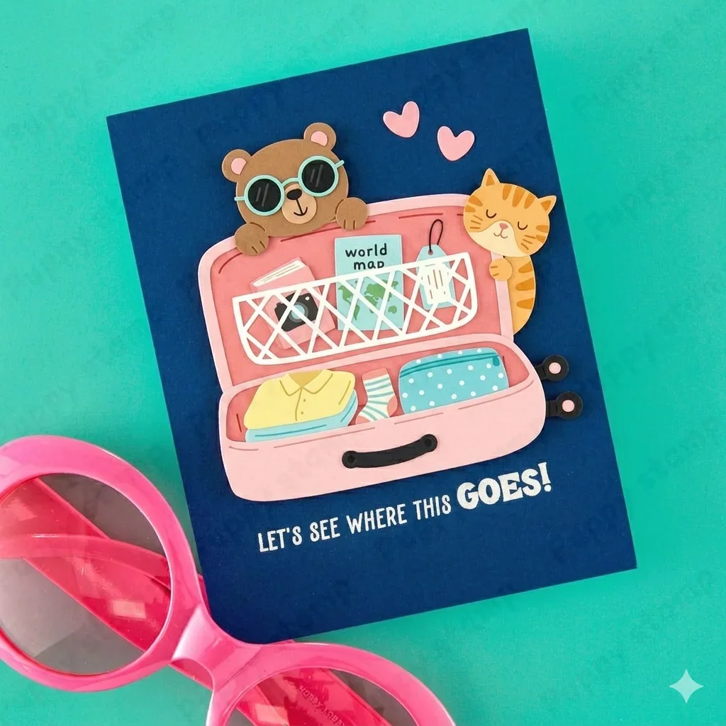 Summer 2026 Travel Hot Air Balloon Drinks Metal Cutting Dies Clear Stamp Hot foil for DIY Making Card Scrapbook Craft Decoration