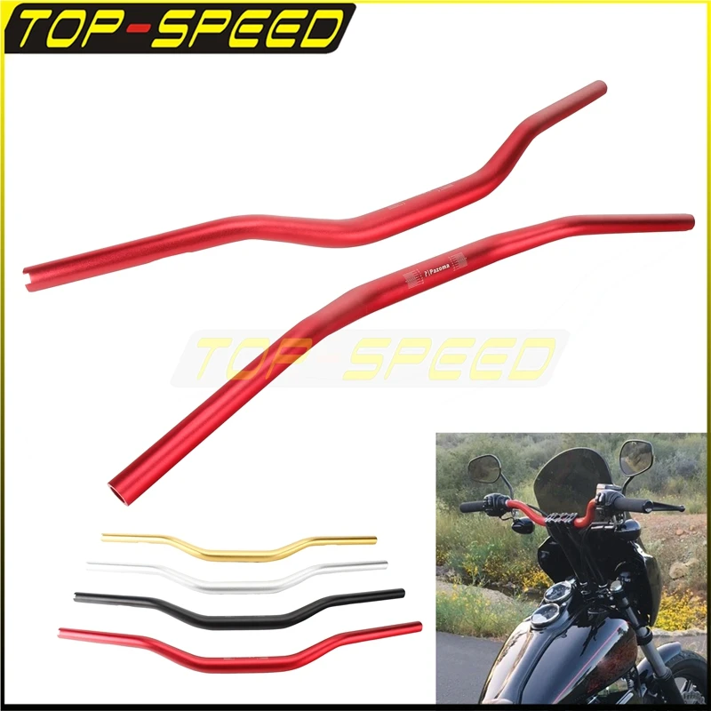 

Billet Aluminum Universal Handlebar For Harley Dyna Street Bob Softail Dyna XL1200 Glide 1-1/4" Tapered Moto Style Drag Bars