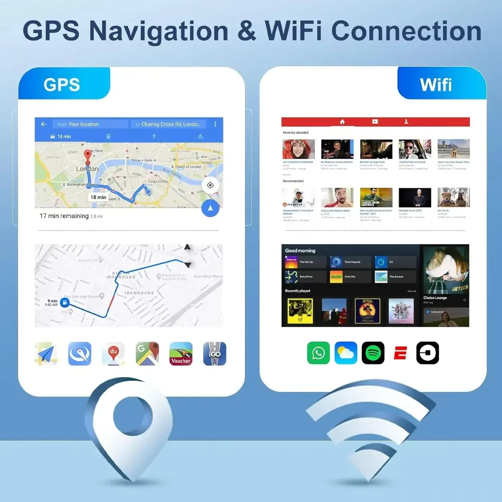 Navegación para automóvil Android 14 CarPlay incorporado de 9 pulgadas + Android Auto / 4 + 64G para Dodge RAM Promaster City 2015-2021