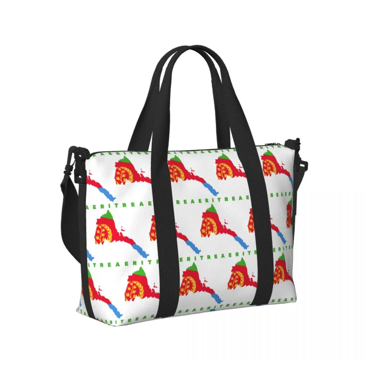 

Flag Of Eritrea Beach Travel Bag Large Capacity Tote Bags for Gym Sport Women Shopping Duffle Shoulder Bag
