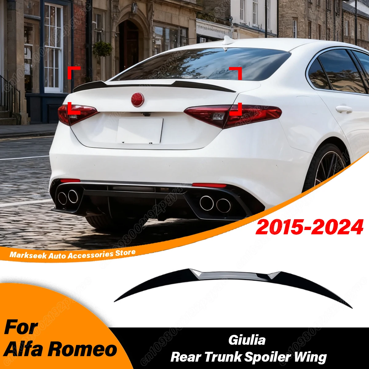 

For Alfa Romeo Giulia 2015 2016 2017 2018 2019 2020 2021 2022 2023 2024 Car Rear Roof Spoiler Board Fixed Wing Decoration Kit