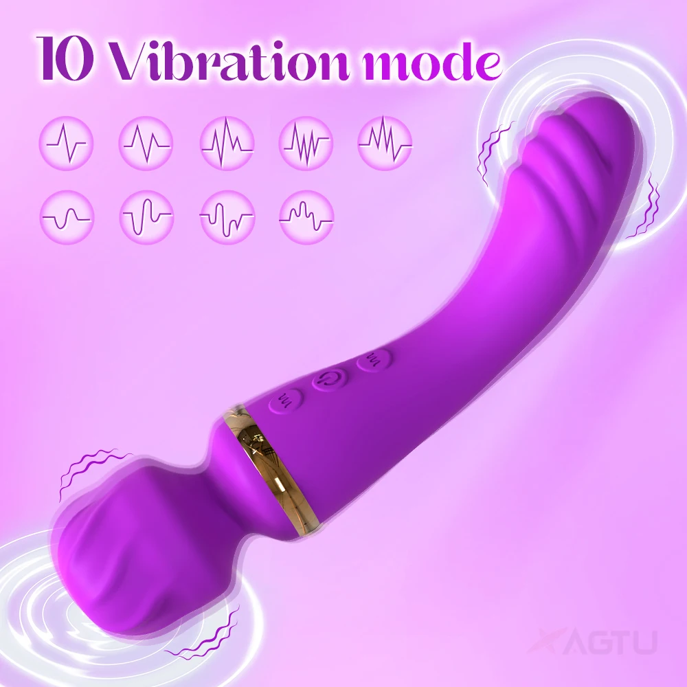 Vibrador AV punto G varita mágica estimulador de clítoris vibración fuerte consoladores potentes 10 modos masajeador juguetes sexuales para adultos para mujer