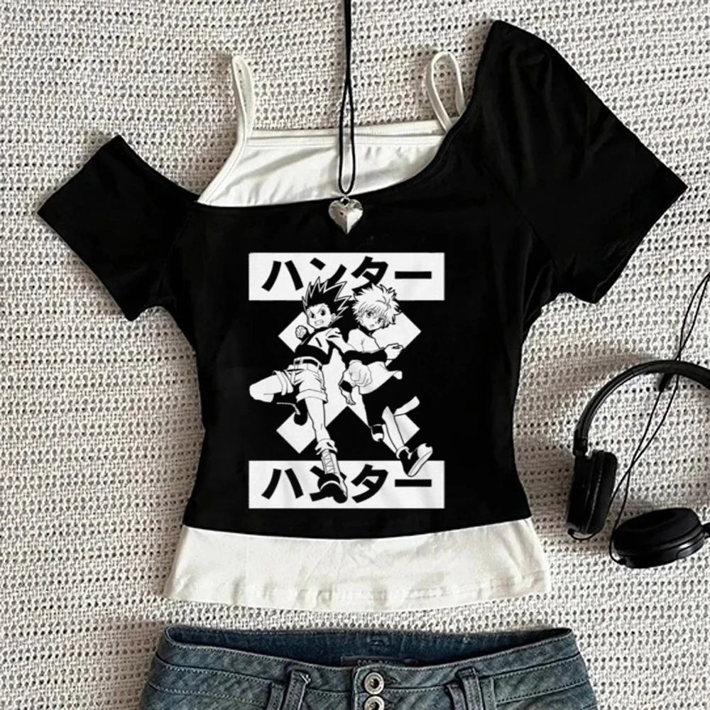 Hunter x Hunter crop top girl y2k funny japan clearance sales alternative  top tees meme gyaru gothic