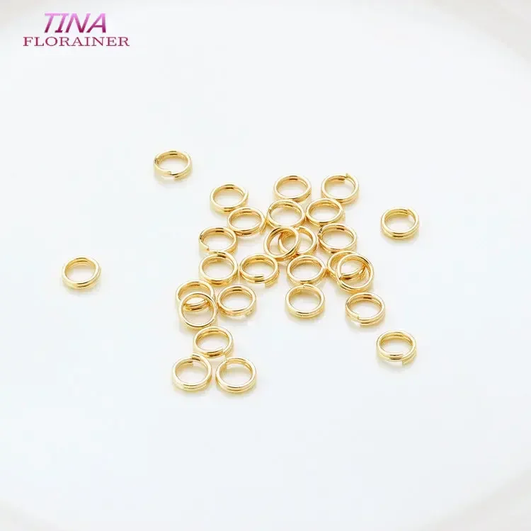 20PCS 5MM 14K Gold Color Plated Brass Double Loop Jump Rings Split Rings High Quality Jewelry Accessories