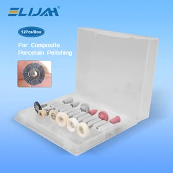 Denspay Dental 12pcs/box Composite Polishing Kit RA 2.35mm for Low Speed Hanpiece Porcelain Natural Teeth Nail Polishing