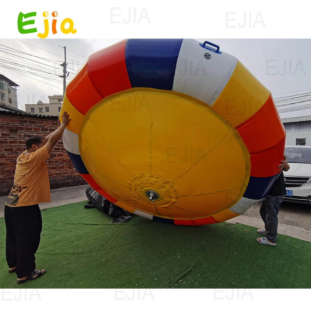 في الهواء الطلق اللعب المياه قارب ديسكو قابل للنفخ 6 أشخاص نفخ المياه الغزل UFO القابل للقطر نهر ديسكو قارب أنبوب للعبة المياه