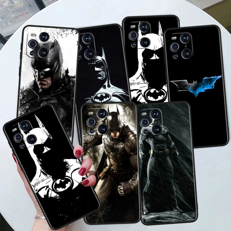 B-batmans Superhero For OPPO Find X6 X5 X3 X2 F21S F21 Pro Lite Neo Black Silicone Soft Cover Capa Phone Case