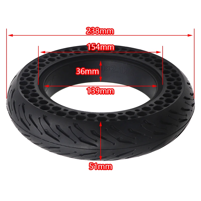 Ban sarang lebah padat 10x2.125 cocok untuk aksesoris ban skuter listrik Ninebot G30 Max