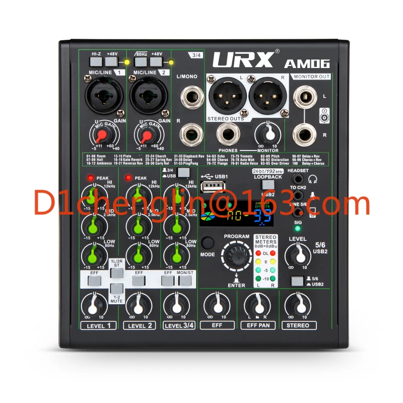 AM06 4-Channel Mixer & Digital Audio Interface - 24bit/192kHz, for PC/Mobile Recording, DJ, Studio