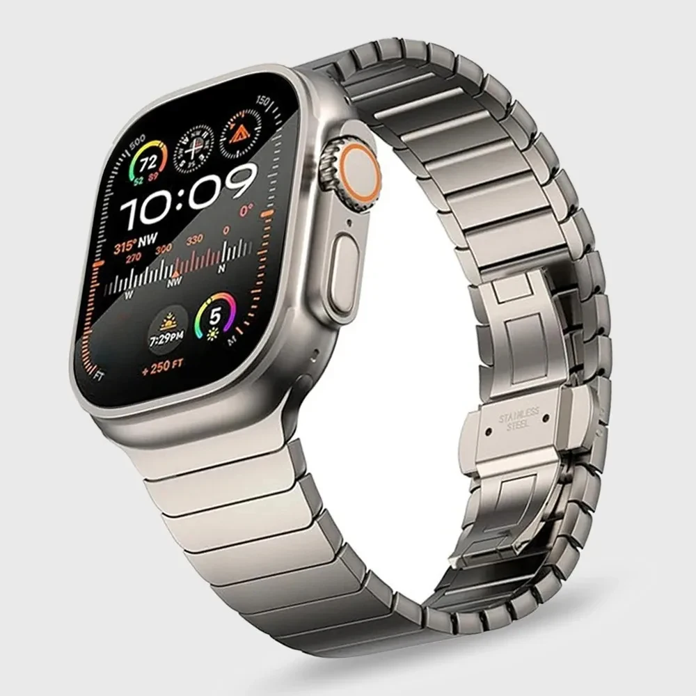 男性ステンレス鋼リストバンド Apple Watch 49 ミリメートル 46 ミリメートル 45 ミリメートル 44 ミリメートル 42 ミリメートル 41 ミリメートル 40 ミリメートルリンクブレスレット Iwatch 10 9 8 7 6 5 4 ウルトラ 2