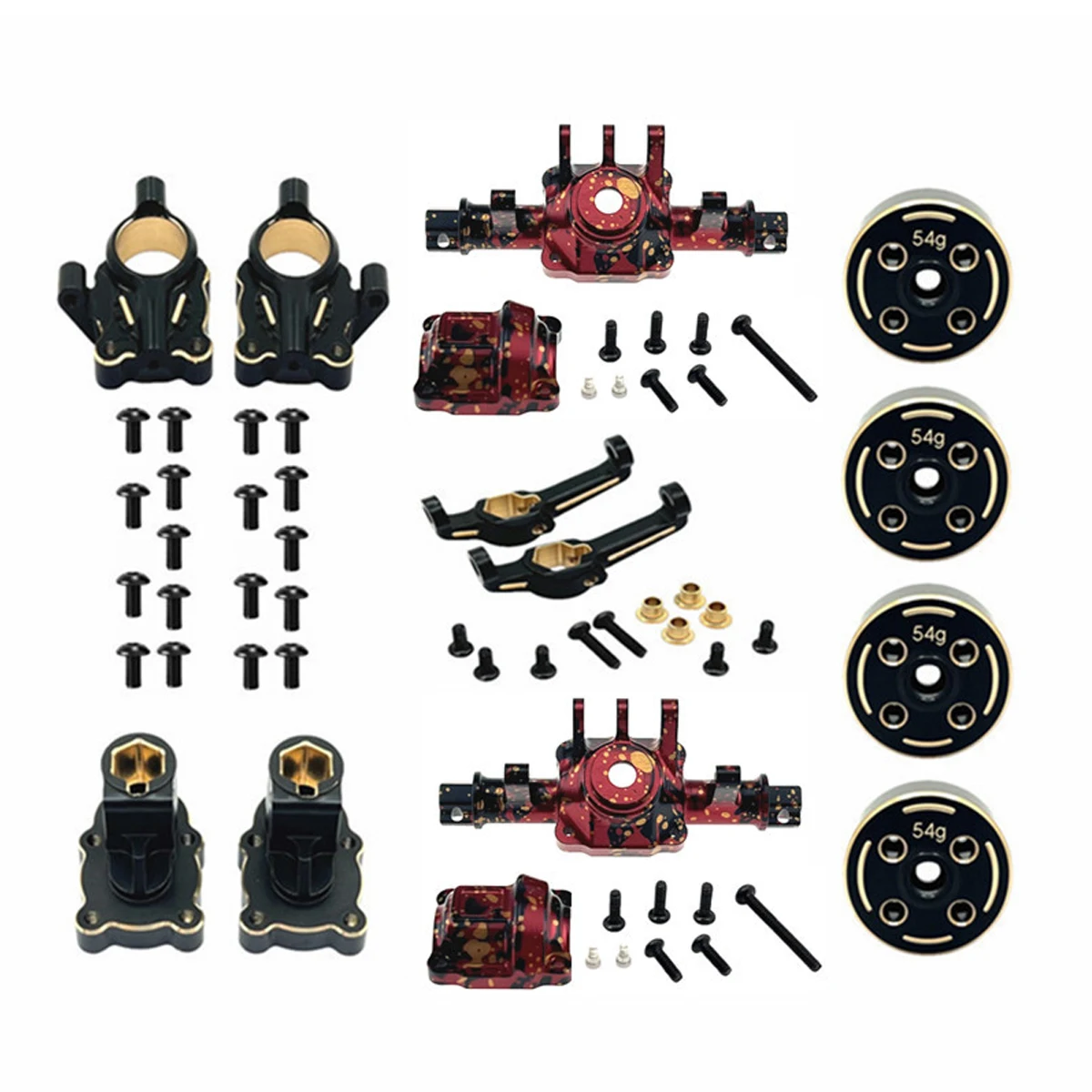 NEW Suitable For MJX 1/18 Hyper Go H18P Brass Axle Housing Counterweight Front And Rear Cup C Seat Set RC Car Metal Accessories