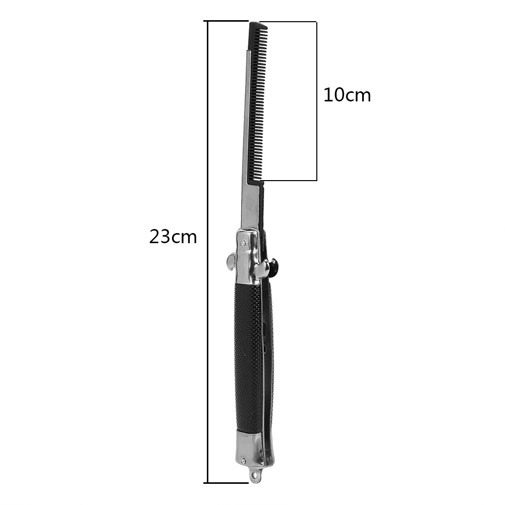 1 pz portatile in acciaio inossidabile automatico Switchblade piega tasca a molla pettine per capelli pieghevole spazzola per acconciature strumenti