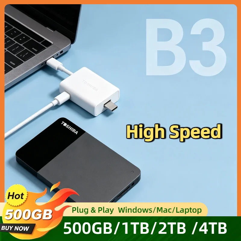 1TB 2TB 4TB For Toshiba Canvio Ready B3 USB 3.0 Portable External HDD 2.5 Inch Hard Disk Drive for Laptop Mac Android