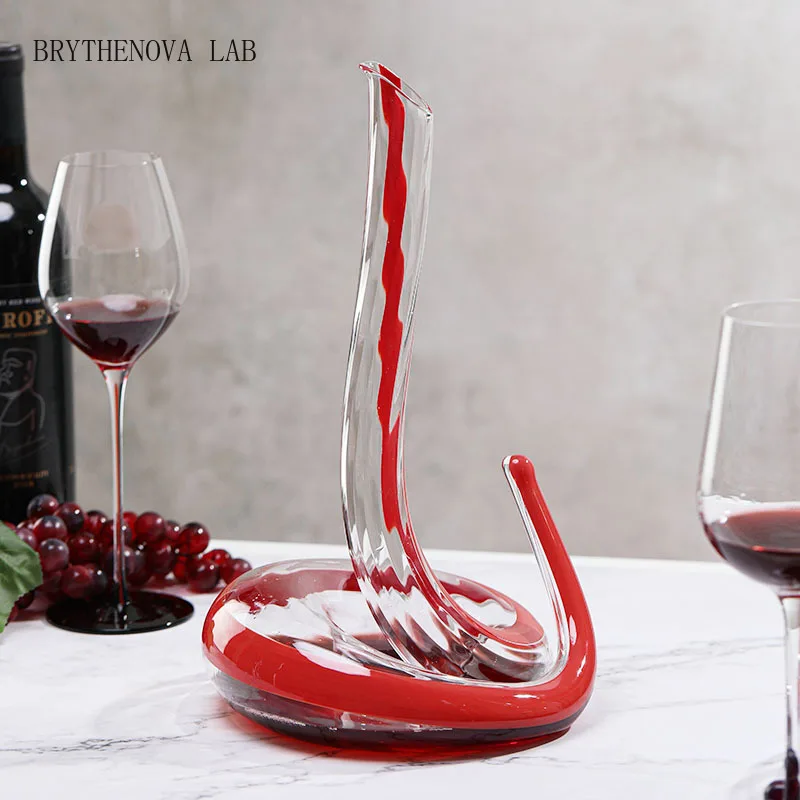 Artificially Blown Snake-shaped Glass Decanter Wine Separator Barware Wine Household Dispenser 1000ml Senior Decanter Set