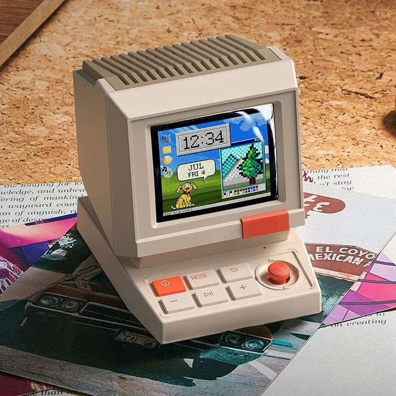 Intelligent Alarm Clock Retro Bluetooth Mini Clocks Creative Design Multifunctional Clocks Rechargeable Desktop Decoration Clock