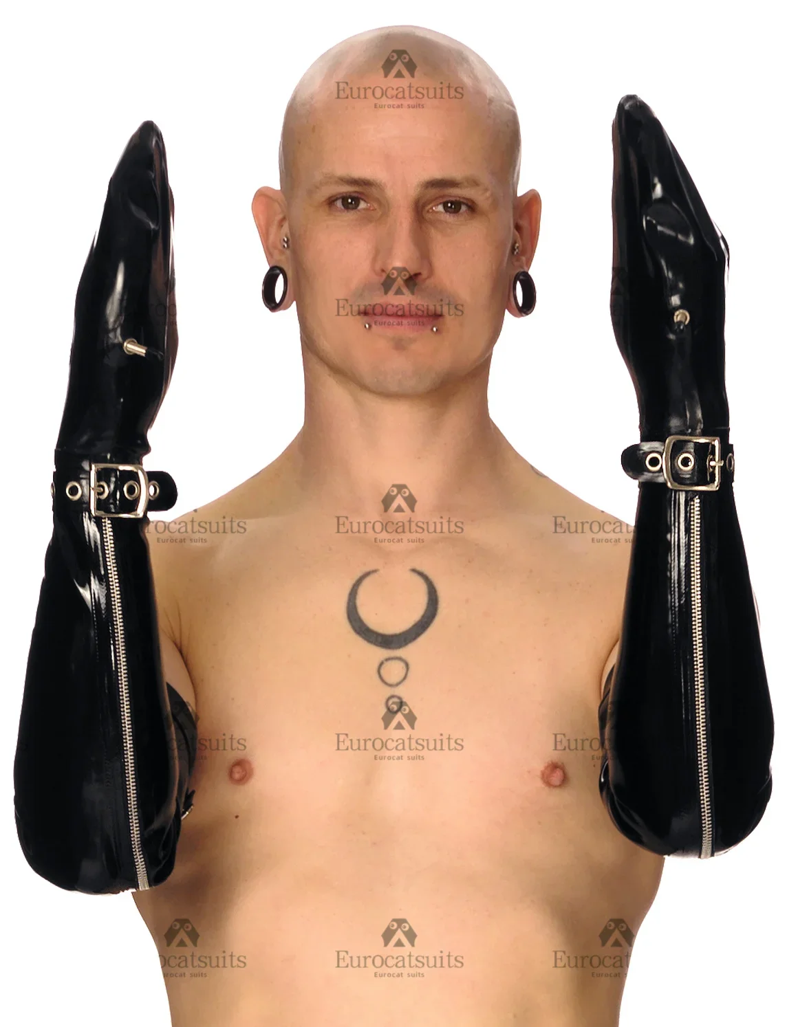 

fetish latex Black Sexy Inflatable rubberfox rubber catsuit Long Inflatable Mitts Once fastening the buckle at the wrist