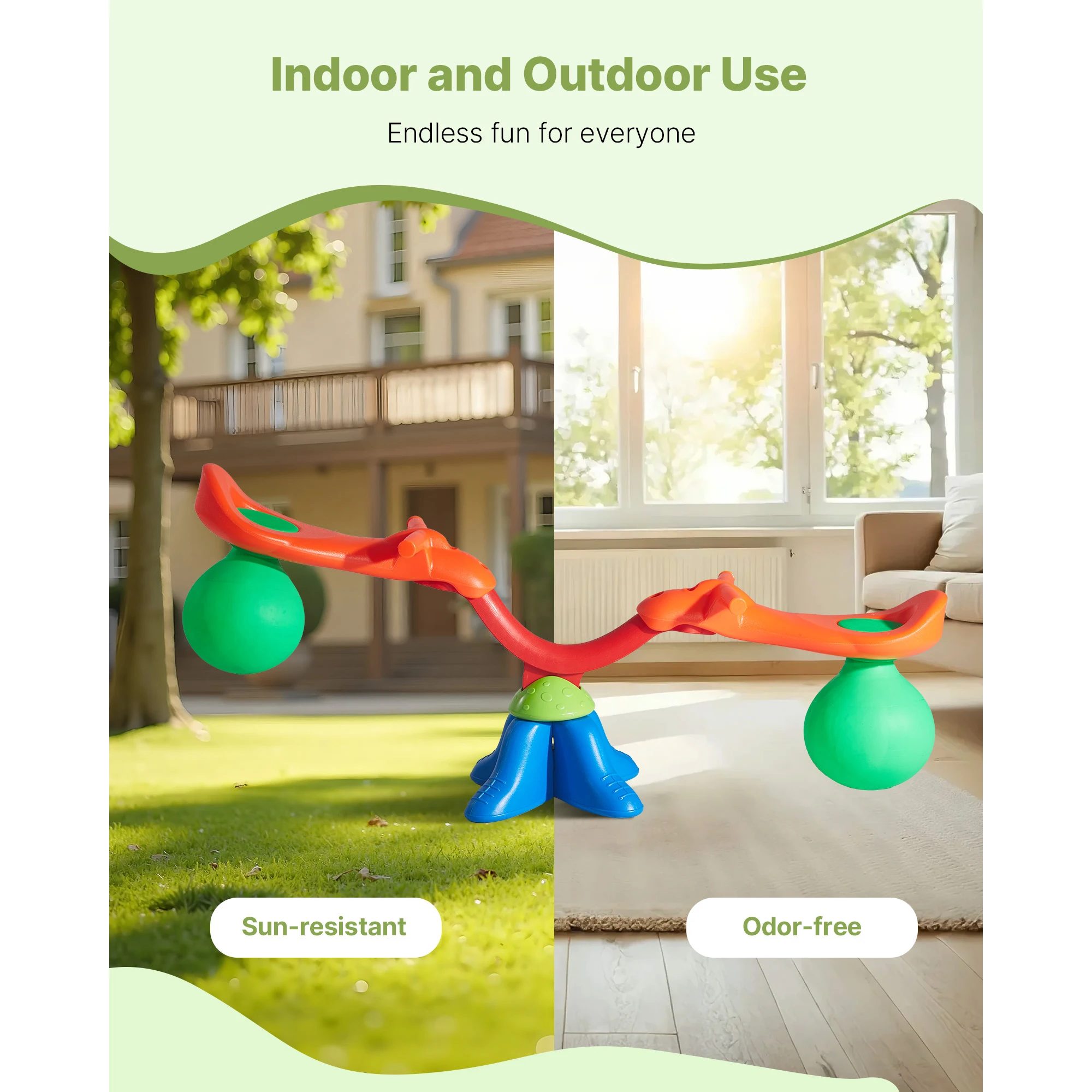 SucceBuy Kinderwip 55 pond per zitplaats Zit- en Spin Teeter Totter 360 °   Roterende buitenspeeltoestellen voor spelende kinderen