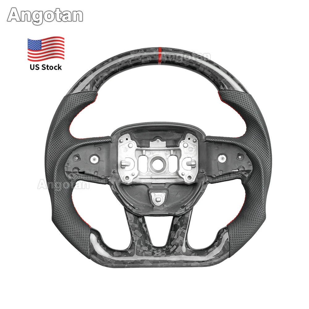 

Real Forged Carbon Fiber Steering Wheel for Dodge Challenger Charger Durango 2015-2023 Srt Sxt Gt R/T Scat Pack Hellcat