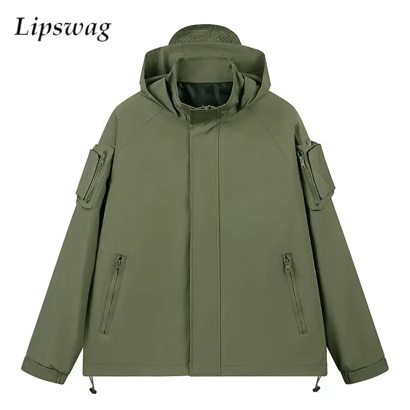 

Vintage Loose Hooded Coats Men Hiking Jackets Outdoor Casual Long Sleeve Zip-up Hoodies Sweatshirts Mens Autumn Stylish Outfits