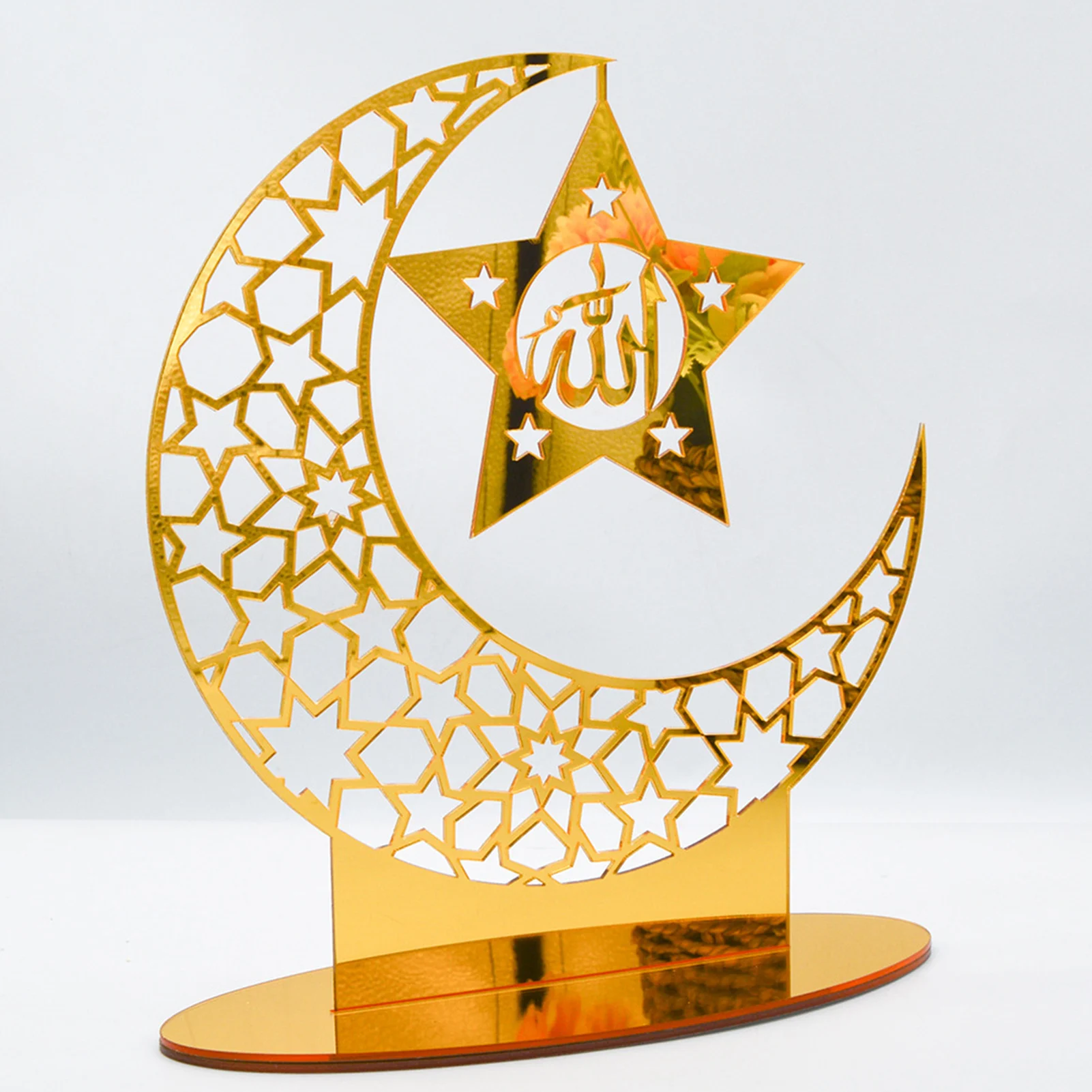 

Ramadan Table Lamp Eid Crafts Moon Star LED Night Light for Muslims Mubarak Moonlight Lamp Carving Ornaments Islamic Decoration