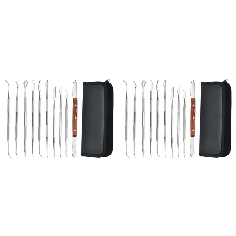 B84B-20X Spatula Plaster Knife Practical Stainless Steel Versatile Teeth Wax Carving Tool Set