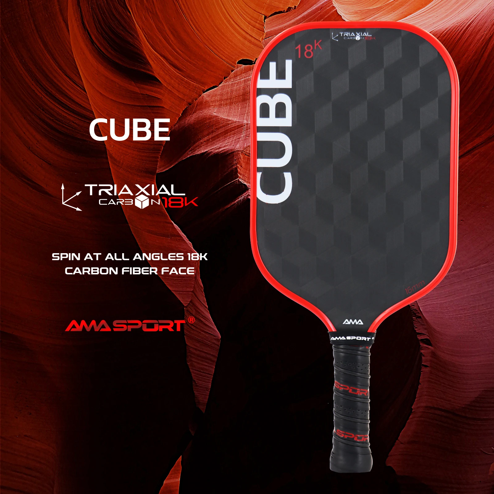 AMASPORT 18K Pickleball Paddle , Thermoformed Advanced Aerodynamic Pickleball Racket, Professional Performance Paddle for Play