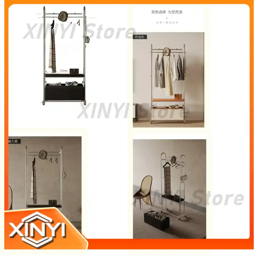 Floor-to-Ceiling Storage Clothes Rack for TQH Stainless Steel Removable Clothing Rack with Wheels for Bedroom Coat Organizer