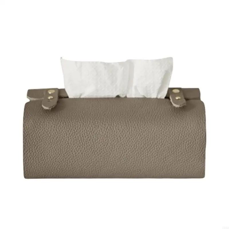Fashionable Paper Towel Container Elegant Rectangular Tissue Dispenser Refillable Leather Tissue Box for Office Use 
