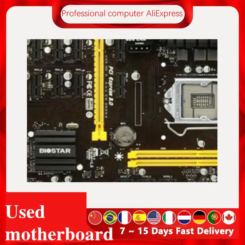 Used BIOSTAR TB250-BTC PRO Motherboard H110 LGA 1151 Mining 12PCIE Support 12 Video Card BTC ETH ZEC Mining TB250 BTC USB 3.0 images - 6