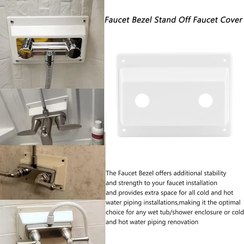 BAAG-2Pack Faucet Bezel Stand Off Faucet Cover Faucet Mount Kit For RV Campers Trailer Shower Plate Replacement Part