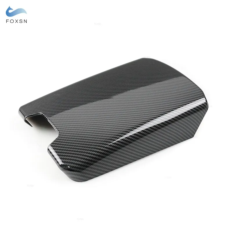 For Audi A6 C8 2019 2020 2021 ABS Car Interior Mouldings Center Console Lid Armrest Storage Box Cover Trim Carbon Fiber Texture