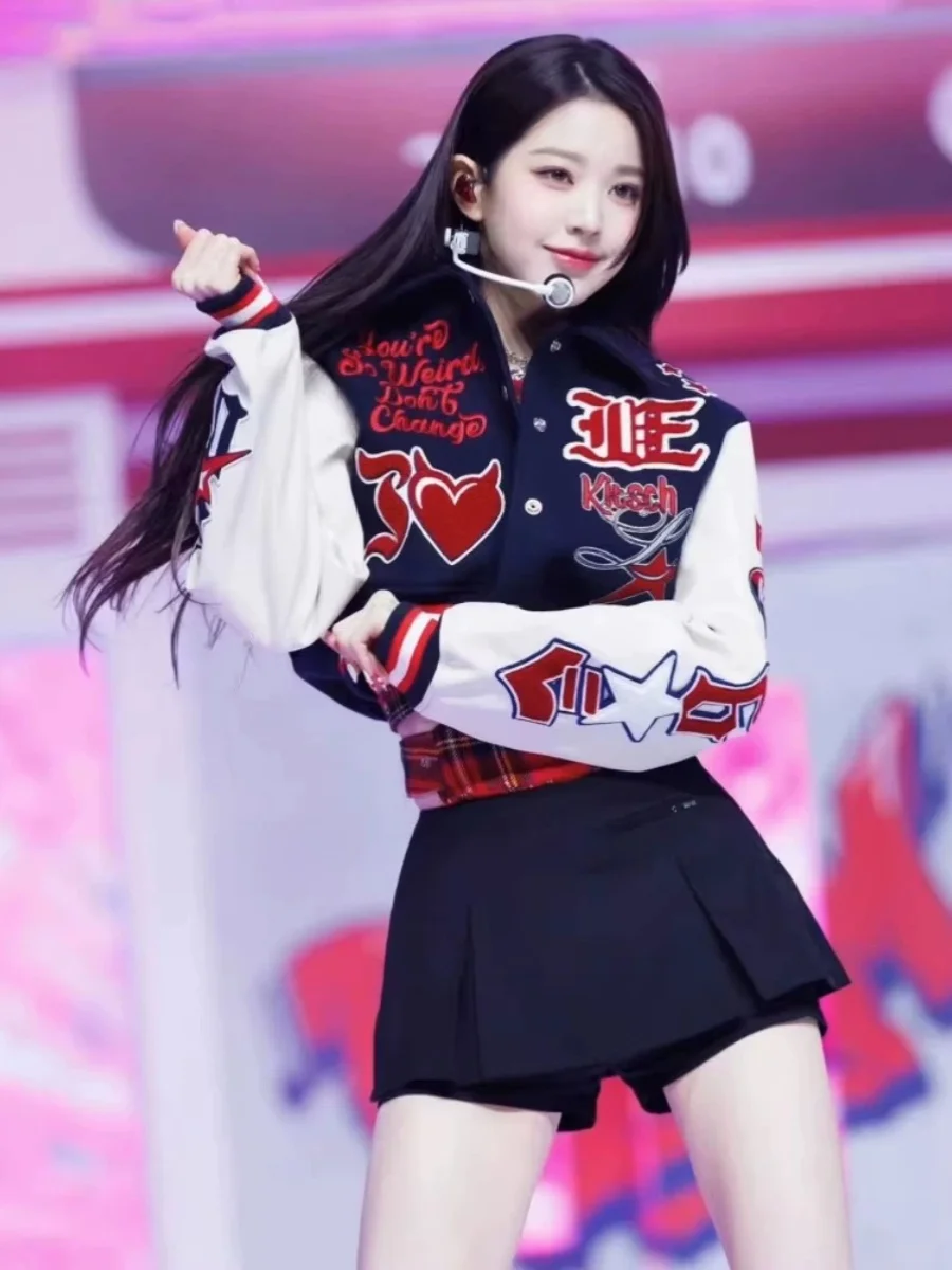 Afashion Sweet Cool Baseball Uniforms Women's Dance Performance Kit Stage Show Outfit Youthful Style Four Seasons Universal