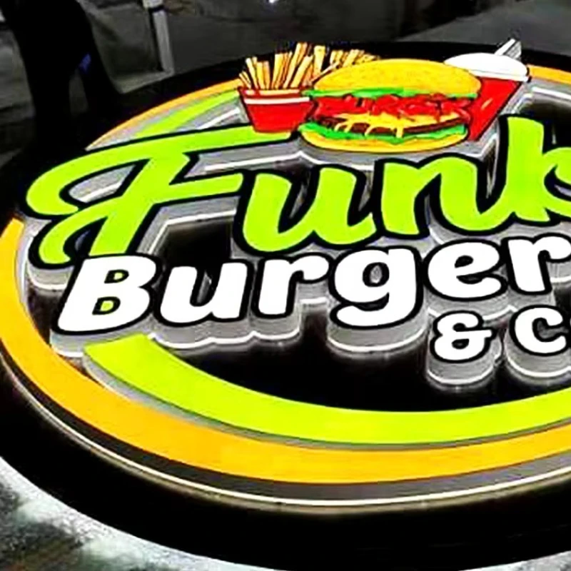 مخصص 3D مضيئة قناة رسالة الفولاذ المقاوم للصدأ تسجيل أدى الإعلان شعار الاكريليك LED ضوء مربع #3