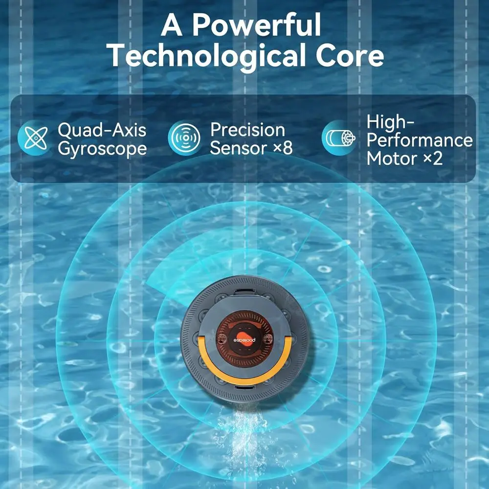 コードレスプールクリーナーロボット、地上/地下プール用ロボットプール掃除機、45Wデュアルモーター、自動駐車、2Lのゴミ収集機能付き