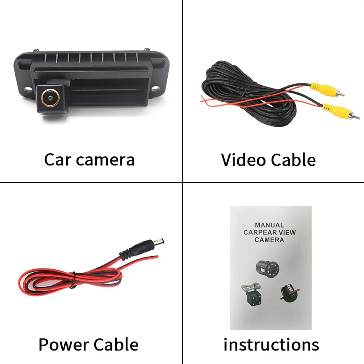 AHD 1080P Maniglia del bagagliaio del veicolo Telecamera retromarcia per Mercedes Benz Classe C C180 C200 C260 MB W204 S204 W212