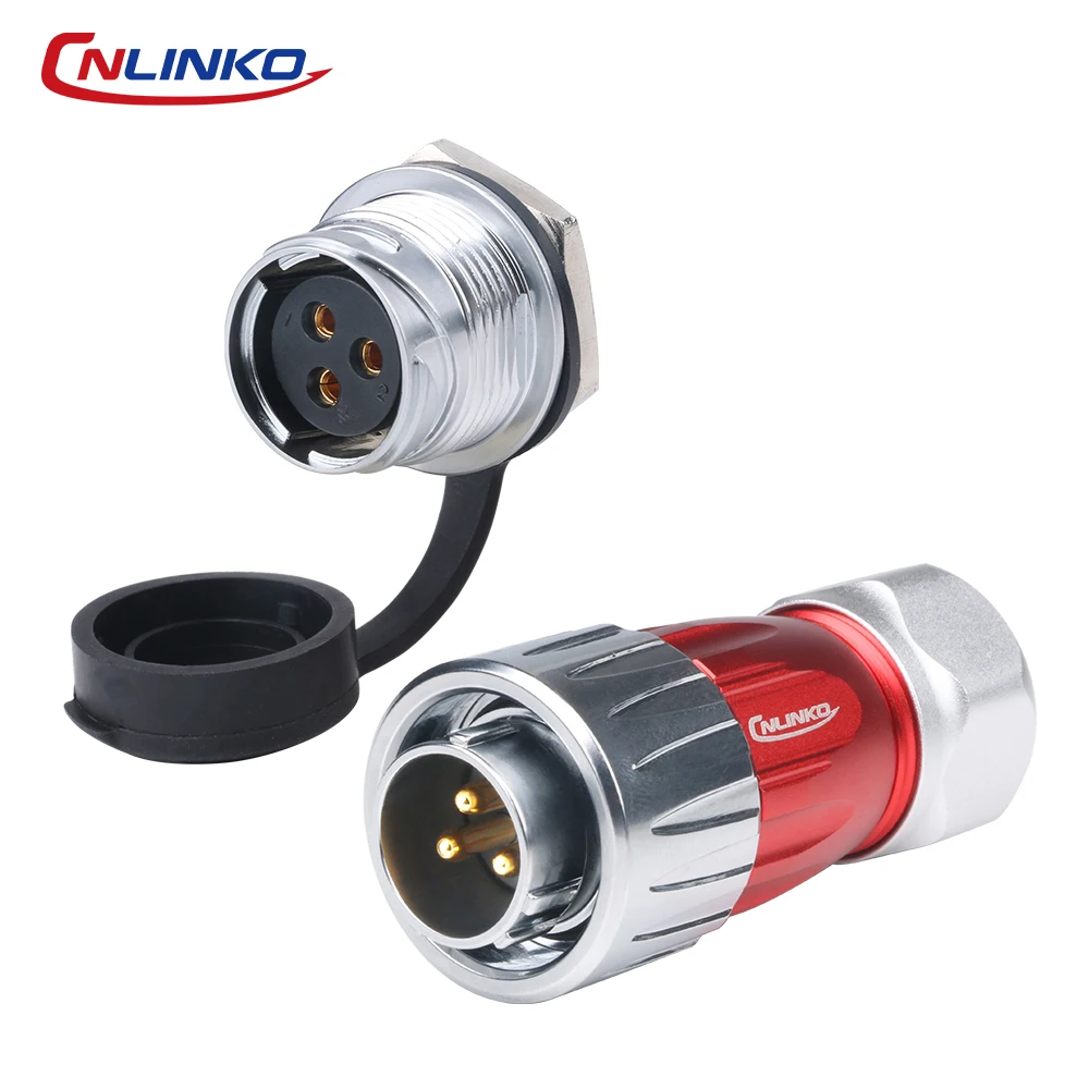 CNLINKO M20 Industrial Metal Shell Power Connector 2/3/4Pin Waterproof IP68 Solder Termination for LED Display & Stage Lighting