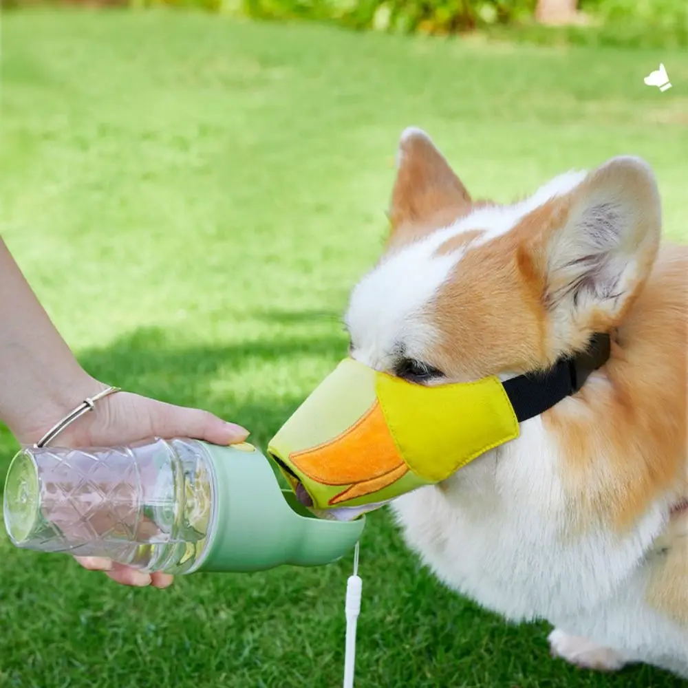 

Cartoon Printed Dog Muzzle Adjustable Comfortable Pet Canvas Mask Anti-bite Breathable Loop Dog Mouth Feeding Water Supplies