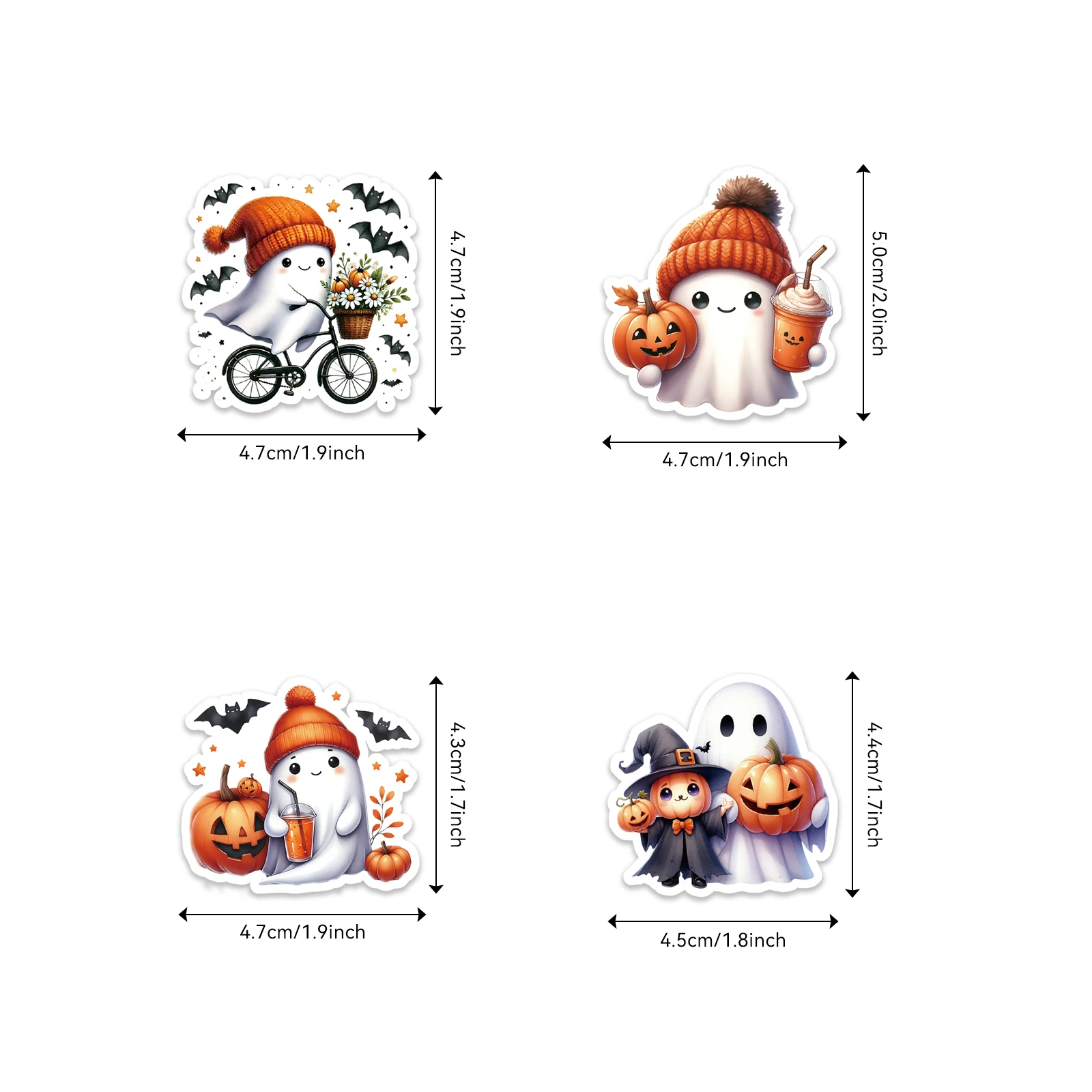 50PCS Halloween Kürbis Geist Aufkleber Für Junk Journal Telefon Laptop Wasser Flasche Dekoration Aufkleber Spielzeug Scrapbooking Liefert – Detail 5