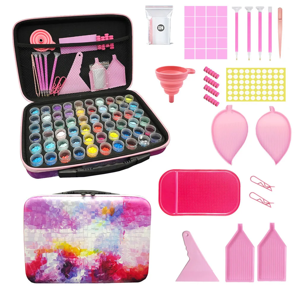 

НОВЫЙ розовый 5D алмазный набор инструментов для рисования, аксессуары, контейнер для хранения, сумка для хранения, коробка для бусин, чехол для переноски, инструменты для алмазной вышивки для подарка