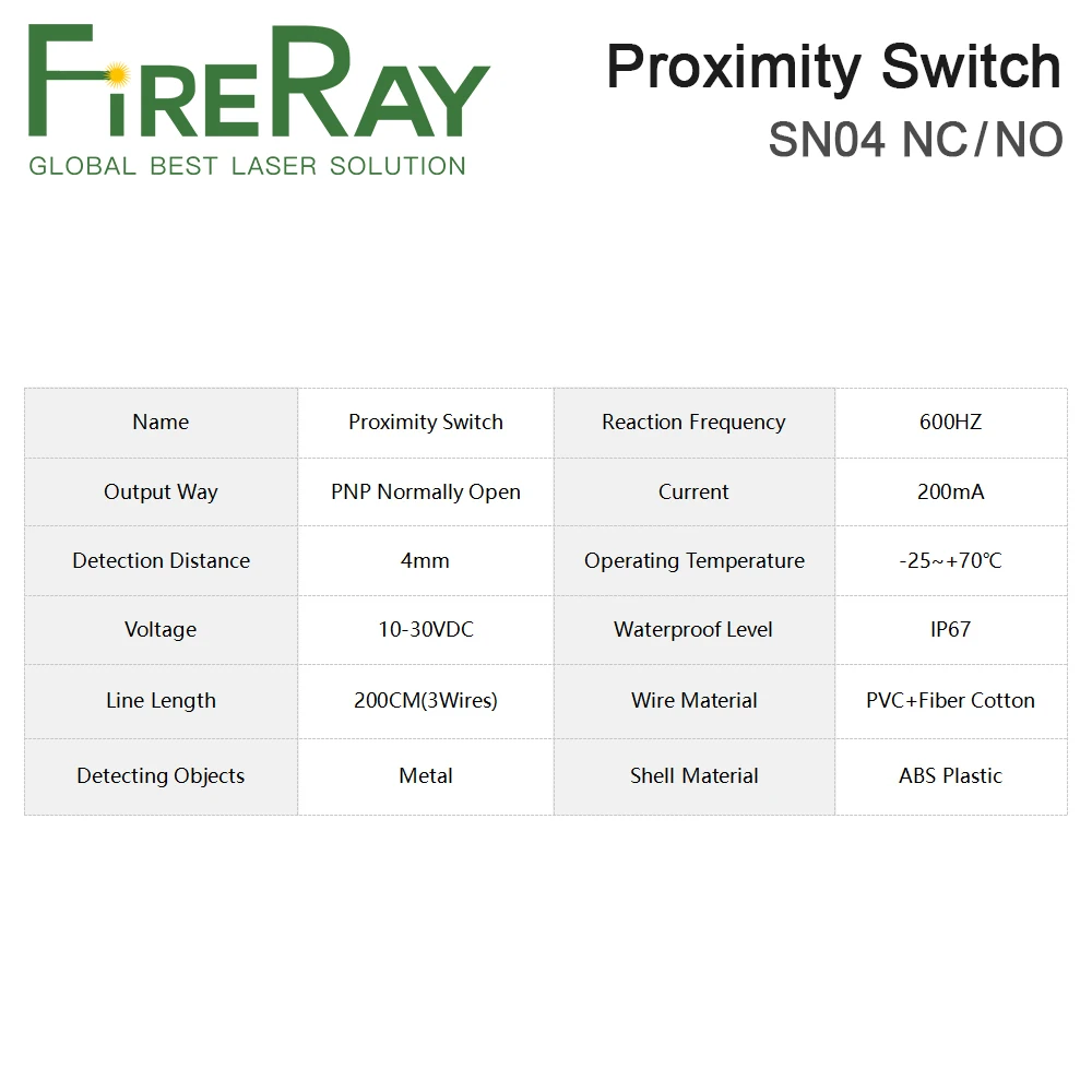 FireRay Metal Detection Sensor SN04-N/P 10-30VDC Inductive Proximity Switch for Metal Inspection NPN PNP NC NO 3Wire