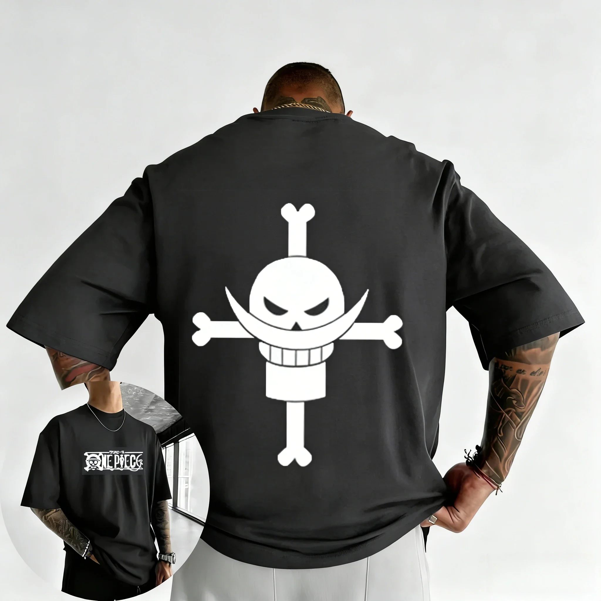 

ONE PIECE аниме двусторонняя летняя хлопковая футболка мужская и женская новая Harajuku большой повседневный повседневный топ для родителей и детей